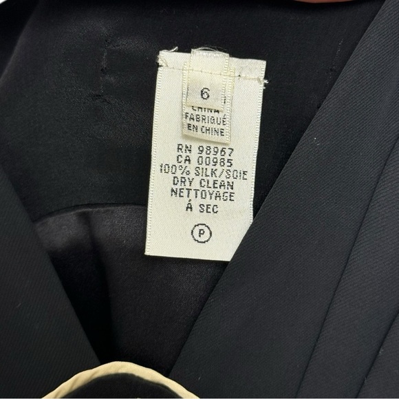 Vintage Y2K Silk Mini Dress Size 6 Black White Striped Catherine Malandrino - Picture 6 of 8